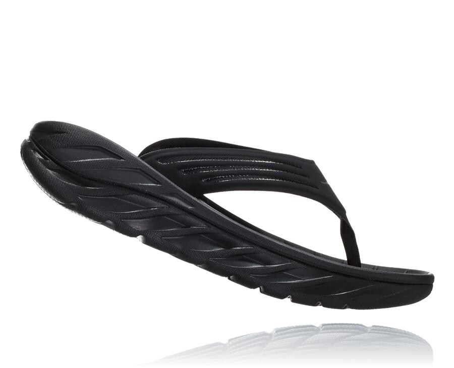 Hoka One One Sandale Panske Čierne - ORA Recovery Flip - 03697-NURO